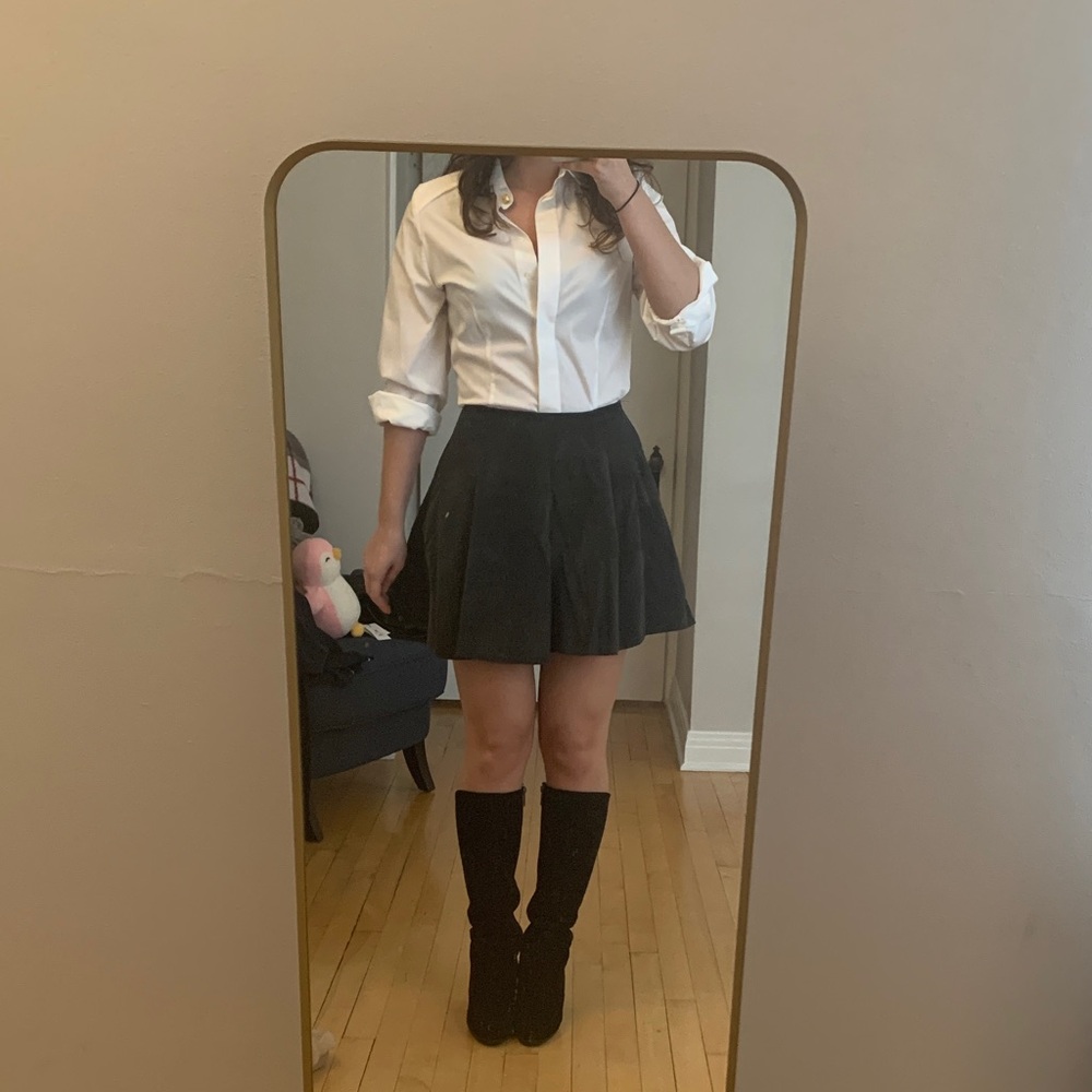 100% Leather Black Skirt